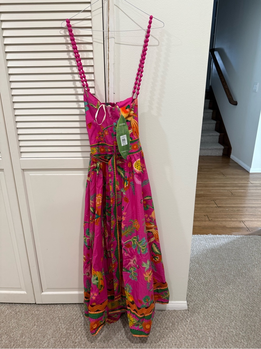 NWT FARM Rio Pink Tropical Floral Maxi Dress Size XL - Picture 4 of 5